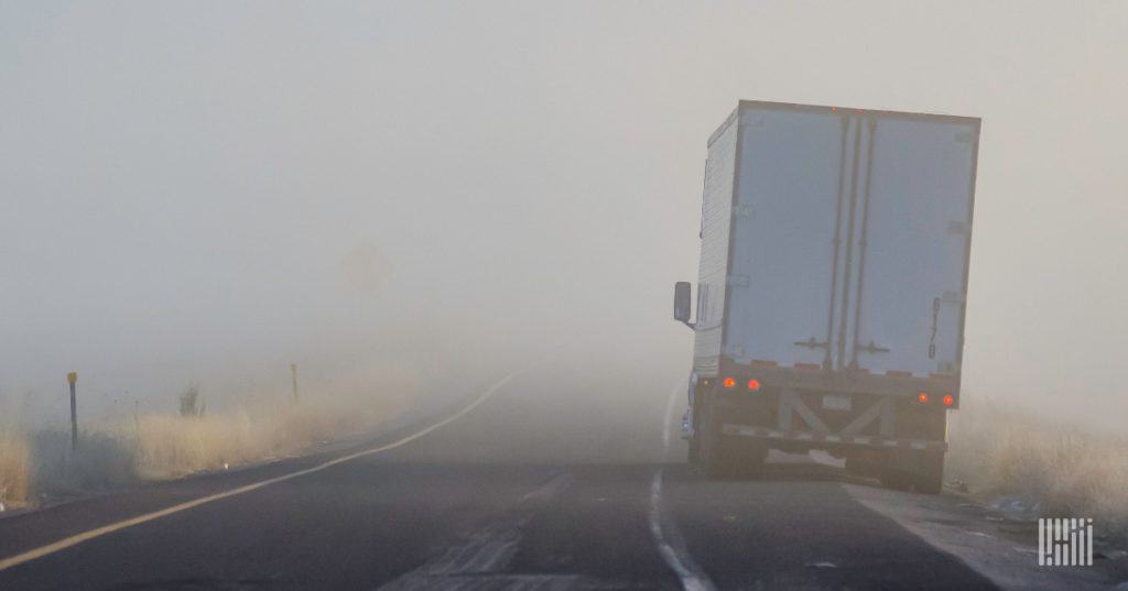 truck in fog